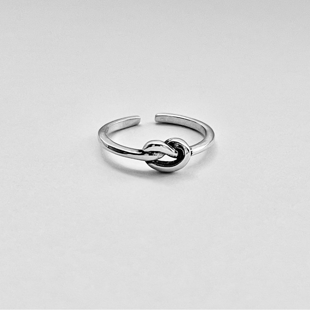 Sterling Silver Tiny Love Knot Toe Ring, Pretzel … - image 4